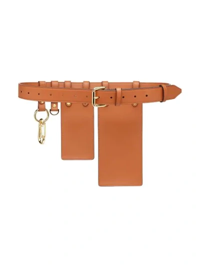 Shop Fendi Multi-accessory Ff Motif Belt In Brown