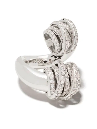 Shop De Grisogono 18kt White Gold Coil Diamond Ring