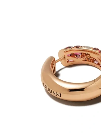 Shop Brumani 18kt Gold Diamond Yara Hoop Earrings In Rose Gold And Pink