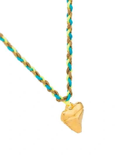 Shop Venessa Arizaga Rainbow Cali Braided Necklace In Blue