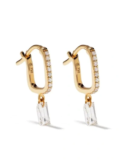 Shop Raphaele Canot 18kt Yellow Gold Set Free Diamond Baguette Earrings