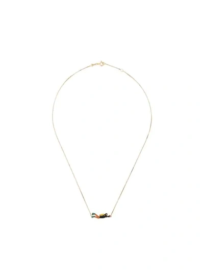 Shop Aliita 9kt Gold Sub Necklace In K7000 Sage Green