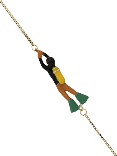 Shop Aliita 9kt Gold Sub Necklace In K7000 Sage Green
