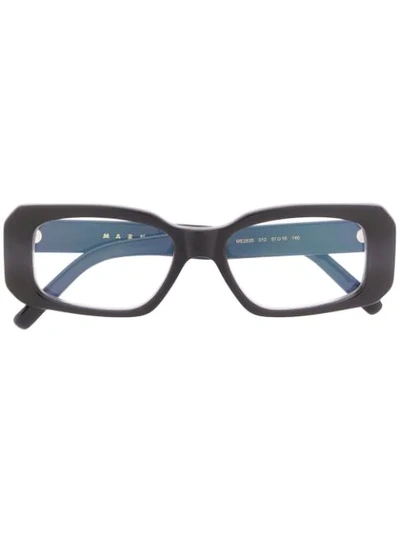 Shop Marni Eyewear Rectangular Frame Glasses In Black