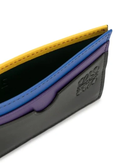 Shop Loewe Colour-block Leather Cardholder In Black