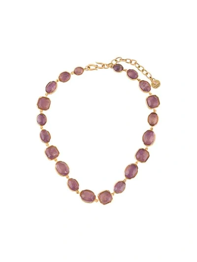 Shop Goossens Cabochons Necklace In Purple