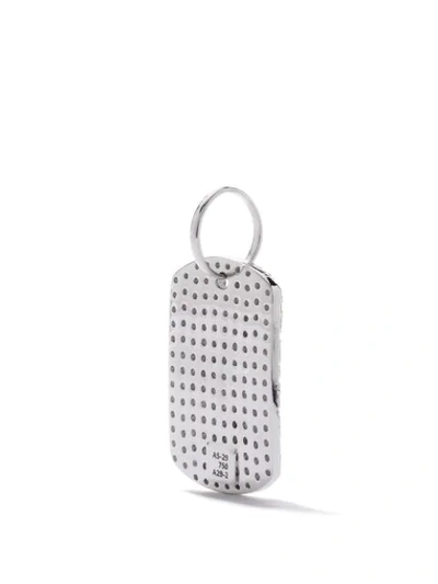 Shop As29 18k White Gold Pave Diamond Curved Rectangle Pendant In Silver