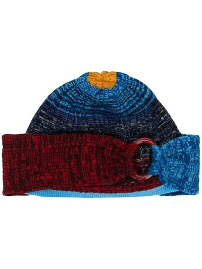 Shop Missoni Colour-block Beanie Hat In Blue