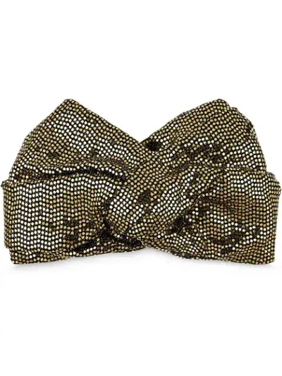 Shop Gucci Spangle Knot Headband In Gold