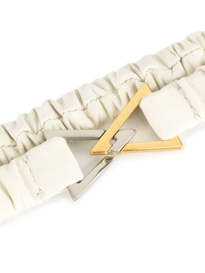 Shop Bottega Veneta Ruched Waist Belt In White