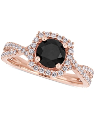 Macy's Diamond Halo Engagement Ring (1-1/2 Ct. T.w.) In 14k Yellow, White Or Rose Gold In Rose Gold