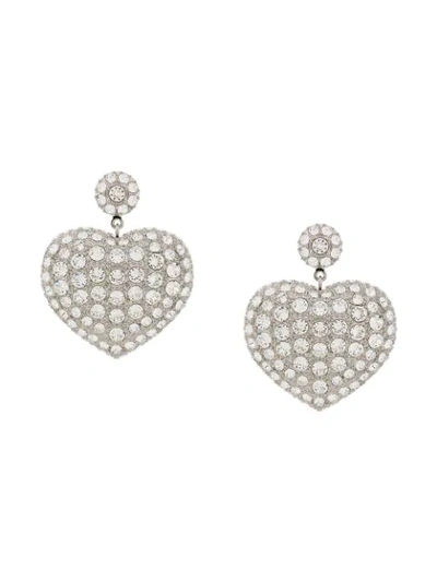 Shop Balenciaga Susi Heart Earrings In Silver