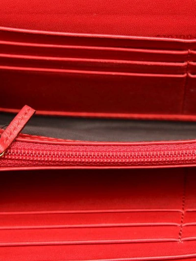 Pre-owned Gucci Flap Continental Wallet In Red