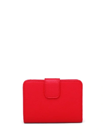 Shop Prada Small Snap Wallet In Red