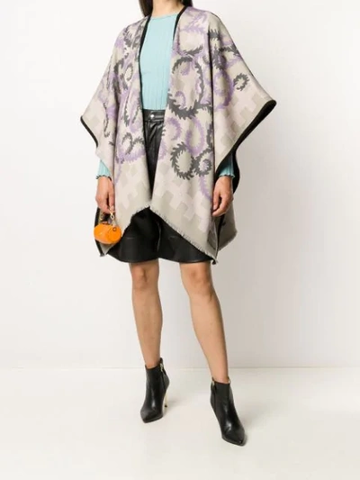 Shop Emilio Pucci X Koché Abstract-print Oversize Wool Scarf In Neutrals