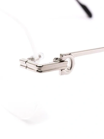 Shop Cartier Square-frame Glasses In Silver