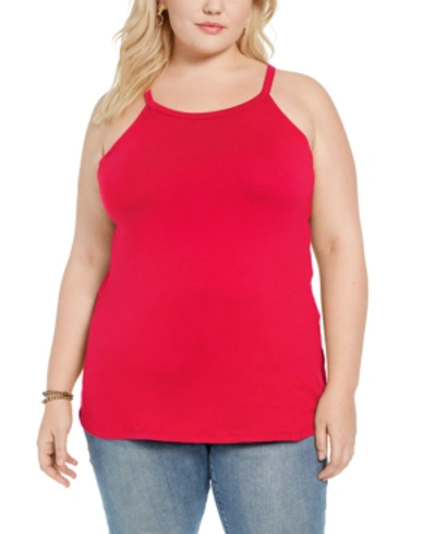 Shop Aveto Trendy Plus Size Halter Tank Top In Jester Red