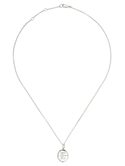 Shop Annoushka 14kt White Gold Diamond Initial E Necklace In 18ct White Gold