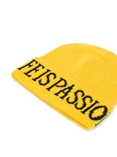 Shop Alberta Ferretti Life Is Passion Knitted Beanie In Yellow