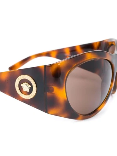 Shop Versace Oversized Round Sunglasses In Brown