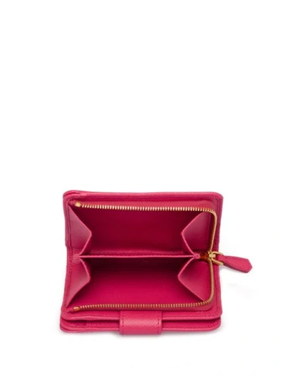 Shop Prada Logo-plaque Square Wallet In Pink