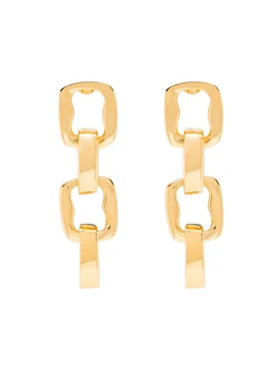 Shop Kenneth Jay Lane Chain Earrings In Gold
