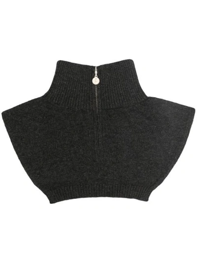Barrie Half-zip Cashmere Bib In Grey