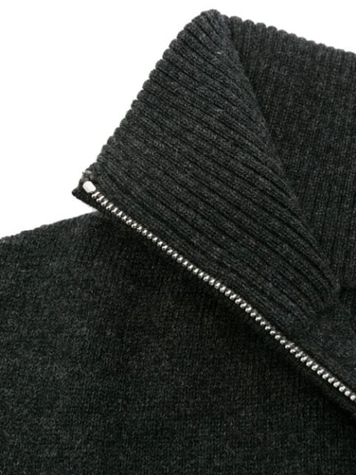 Barrie Half-zip Cashmere Bib In Grey