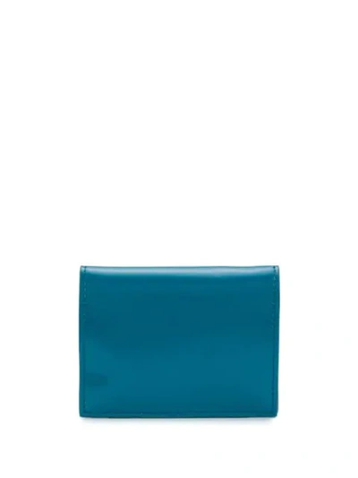 Shop Marni Logo Plaque Compact Wallet In Blue