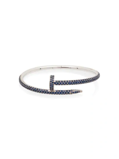 Shop Mad Paris Customised  18kt White Gold Cartier Juste Un Clou Bracelet In Silver