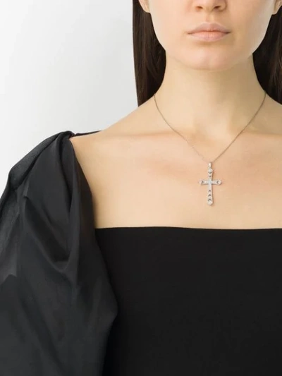 Shop De Jaegher Seventh Heaven Cross Pendant In Silver