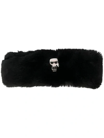 Shop Karl Lagerfeld K/ikonik Headband In Black