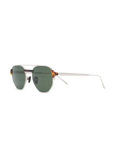 Shop Linda Farrow 1108 Aviator Sunglasses In Gold