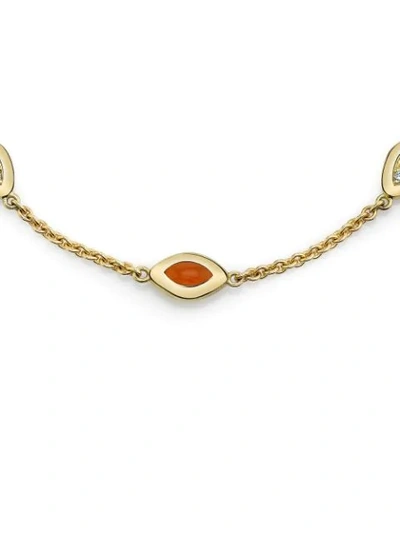 Shop Andy Lif 18kt Gold Diamond Cats Eye Bracelet In Ylwgold