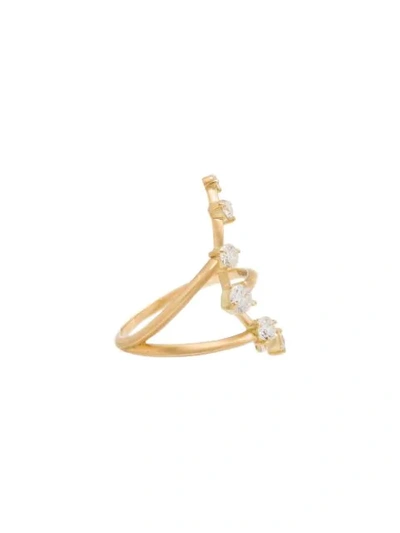 Shop Jade Trau Crescent 18k Yellow Gold Diamond Ring