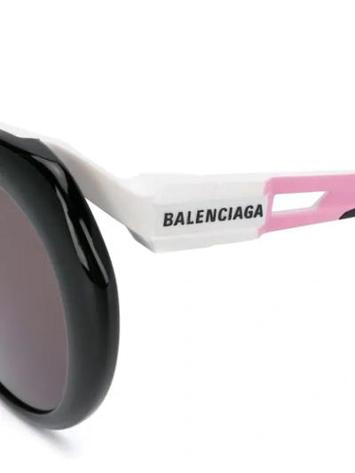 Shop Balenciaga Hybrid Round-frame Sunglasses In Black