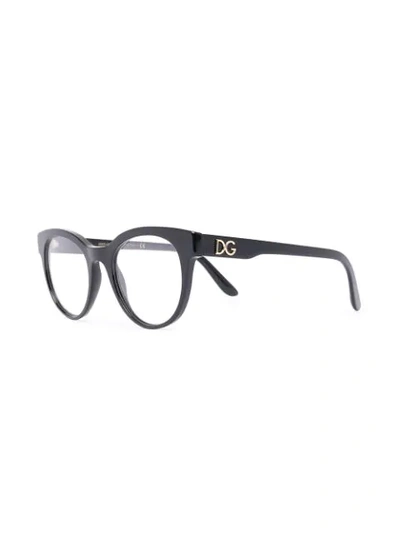 Shop Dolce & Gabbana Cat-eye Frame Glasses In Black