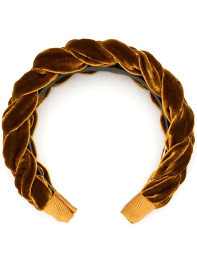 Shop Jennifer Behr Woven Detail Hairband In Brown