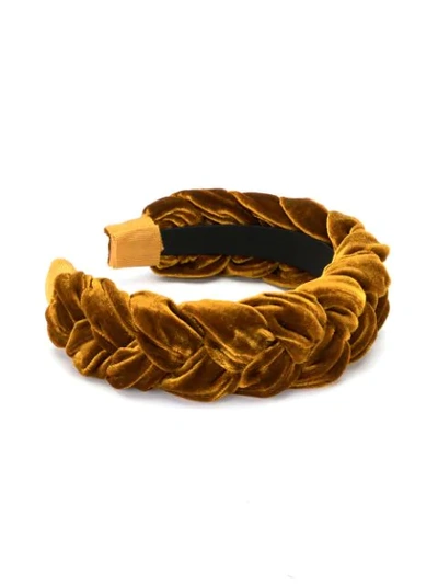 Shop Jennifer Behr Woven Detail Hairband In Brown