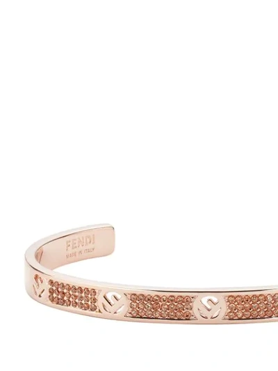 Shop Fendi F Is  Cuff Bracelet In Gold