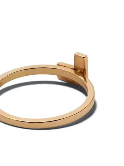 Shop Alexandra Jefford 18kt Rose Gold Geometric Detail Ring In Pink