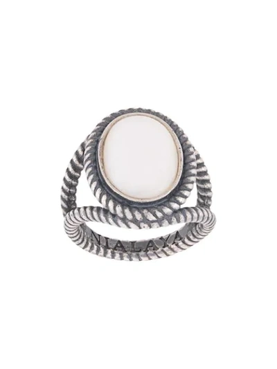 Shop Nialaya Jewelry Cabochon Ring In Silver