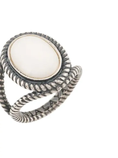 Shop Nialaya Jewelry Cabochon Ring In Silver