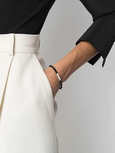 Shop Tateossian Diamond-baton Bracelet In Black