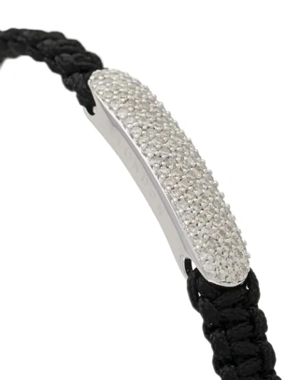 Shop Tateossian Diamond-baton Bracelet In Black