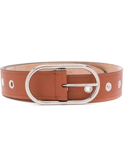 Shop Acne Studios Oval Buckle Belt In Brown