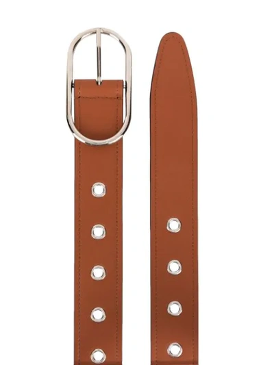 Shop Acne Studios Oval Buckle Belt In Brown