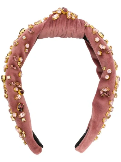 Shop Lele Sadoughi Embellished Hairband In Pink