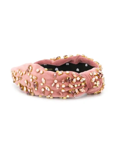 Shop Lele Sadoughi Embellished Hairband In Pink