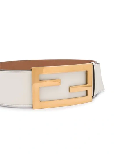 Shop Fendi Logo-buckle Leather Belt In Black